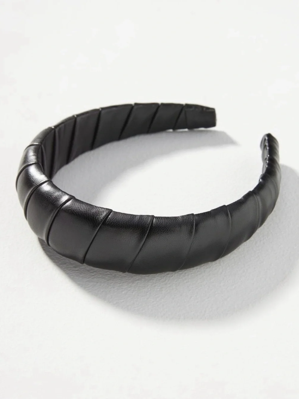 Anthropologie Faux Leather Puffy Headband in Black. Brand new!